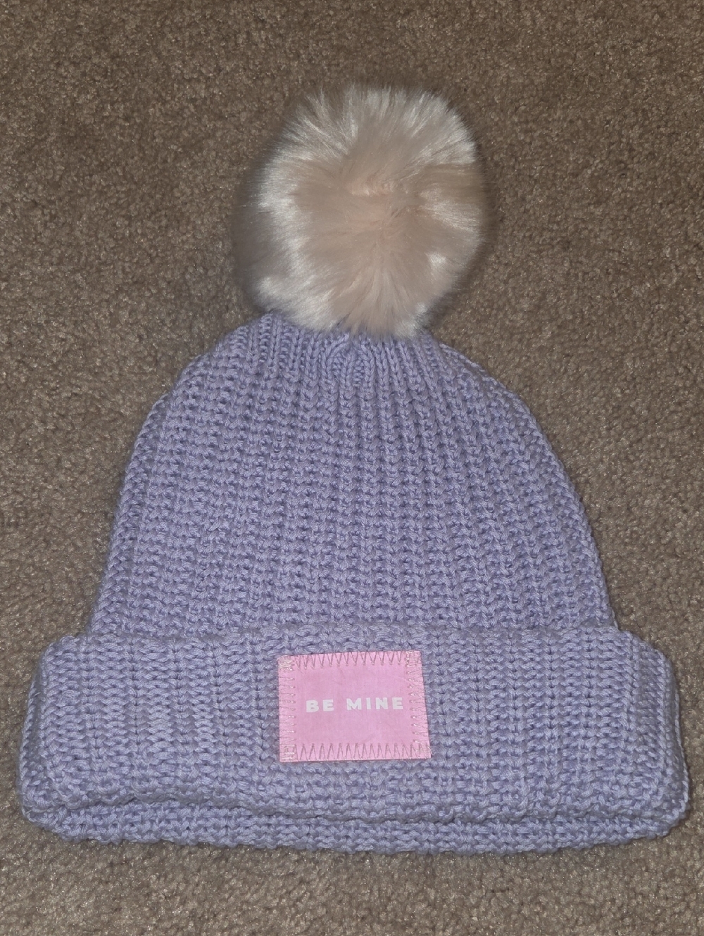 Be Mine Pom Pom Beanie - Lavender